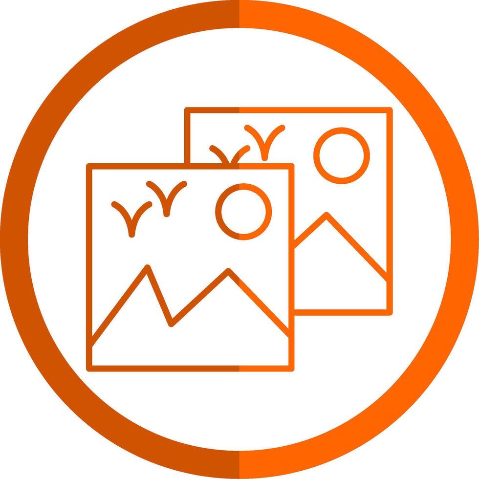 images ligne Orange cercle icône vecteur