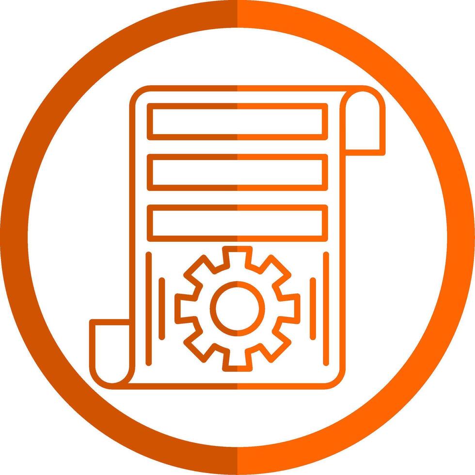 projet ligne Orange cercle icône vecteur