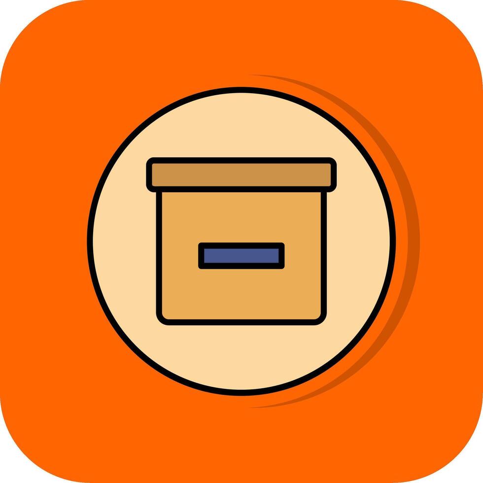 boîte rempli Orange Contexte icône vecteur