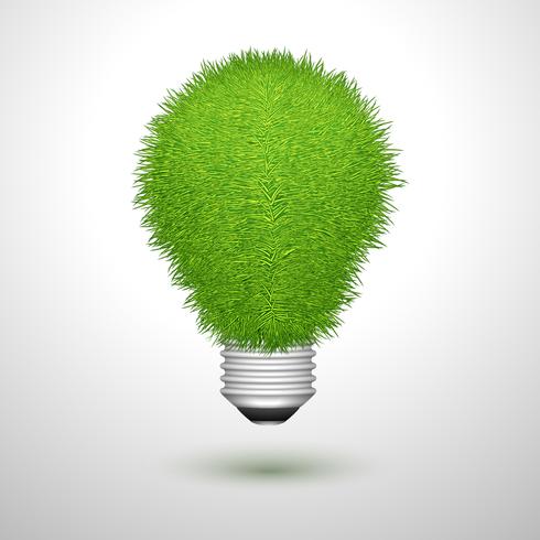 Ampoule créative verte isolée vecteur
