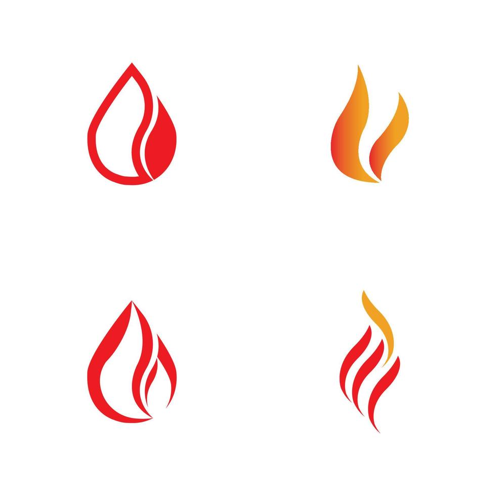 feu avec logo flamme icône vector illustration