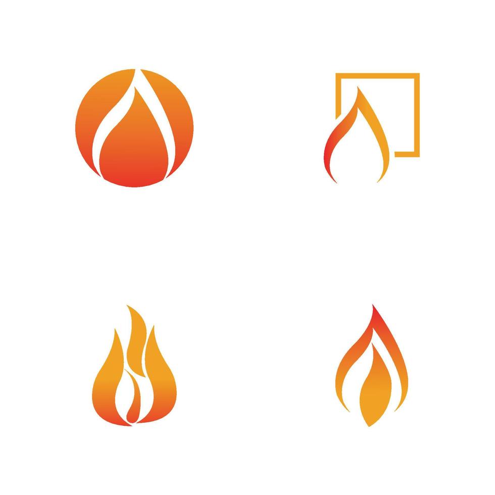 feu avec logo flamme icône vector illustration