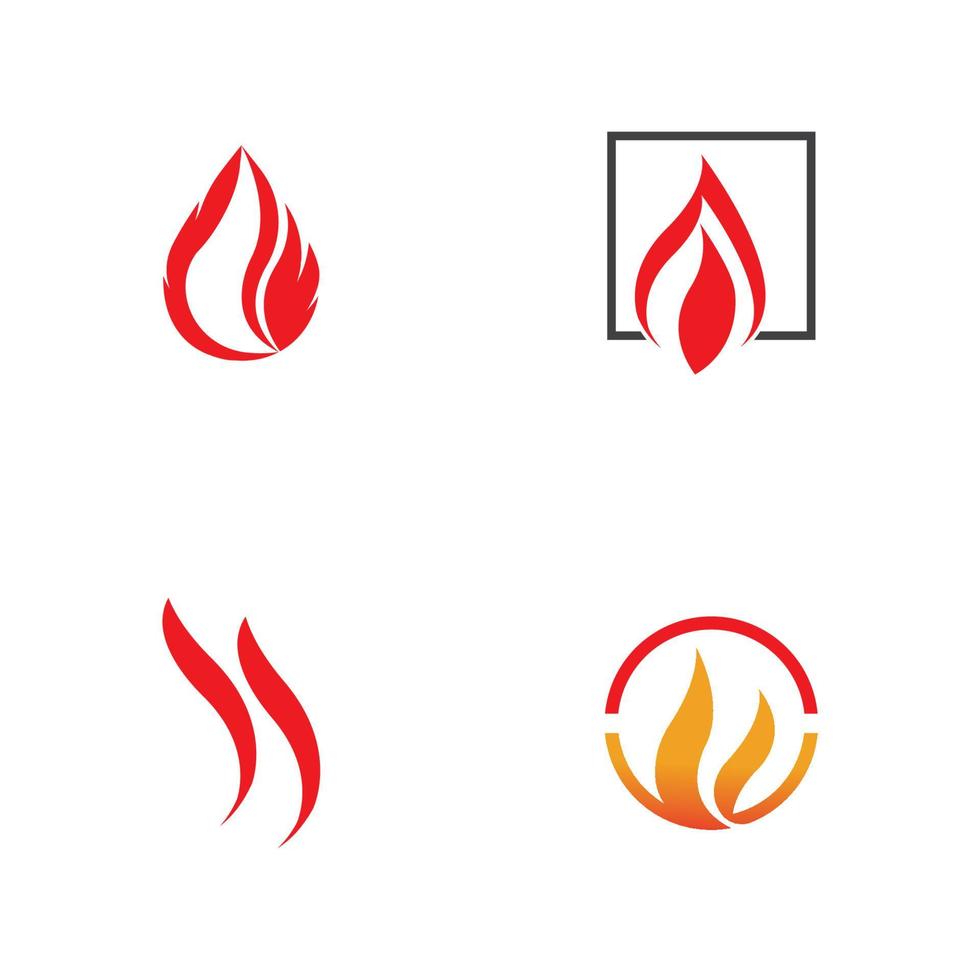 feu avec logo flamme icône vector illustration