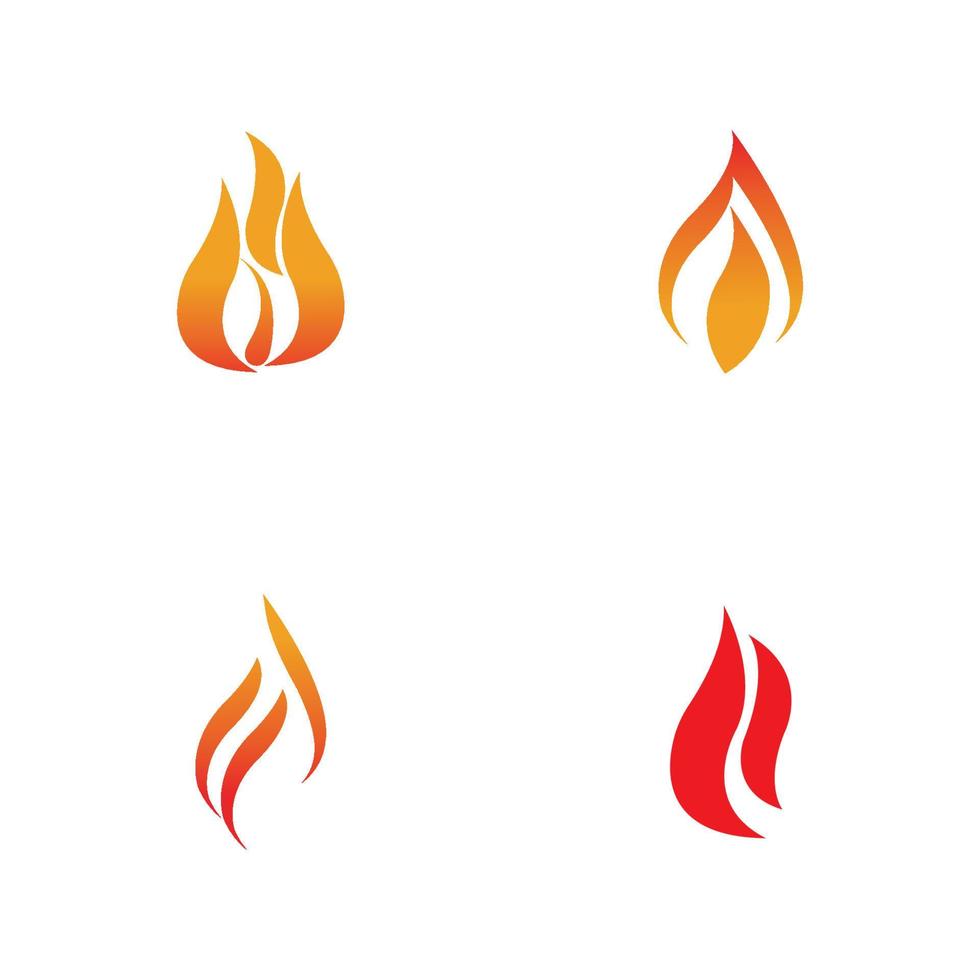 feu avec logo flamme icône vector illustration