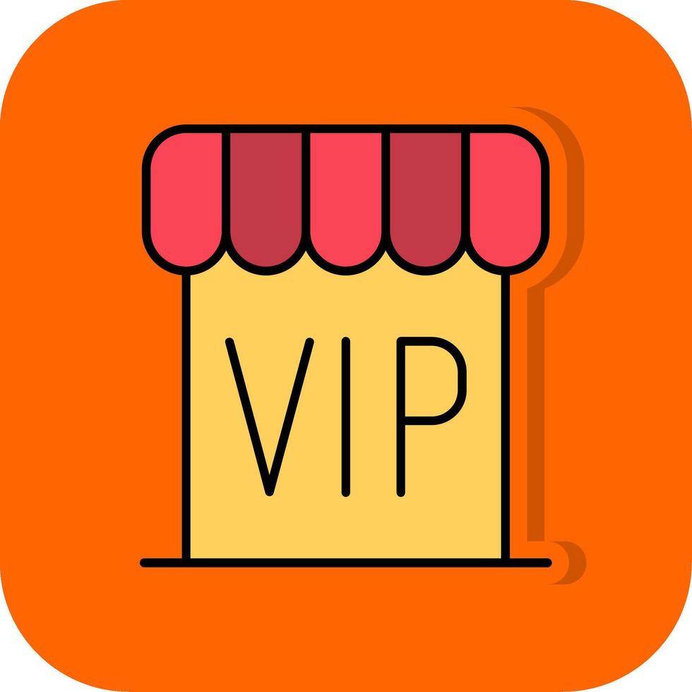 VIP rempli Orange Contexte icône vecteur