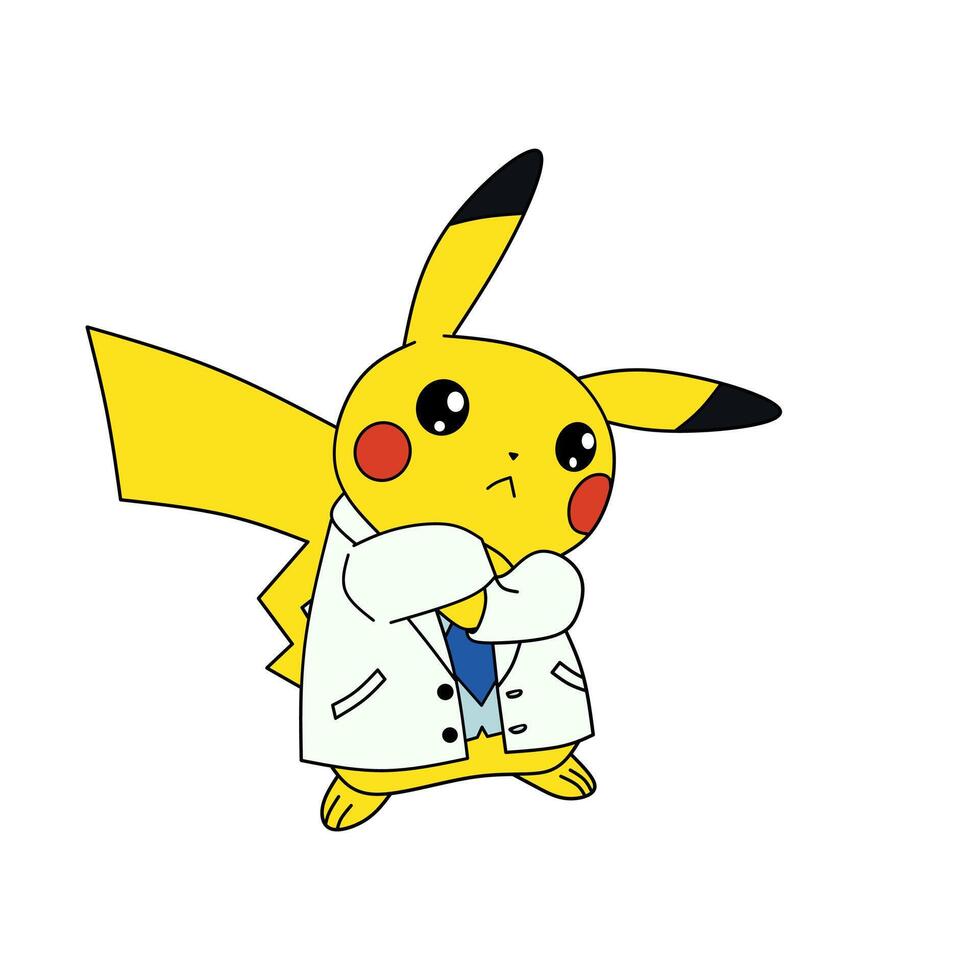 mignonne Pikachu médecin Pokémon personnage vecteur