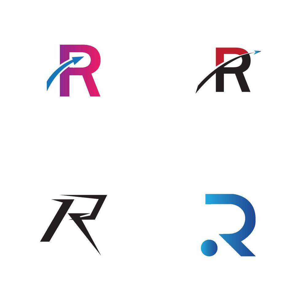 lettre r logo modèle icône vecteur conception
