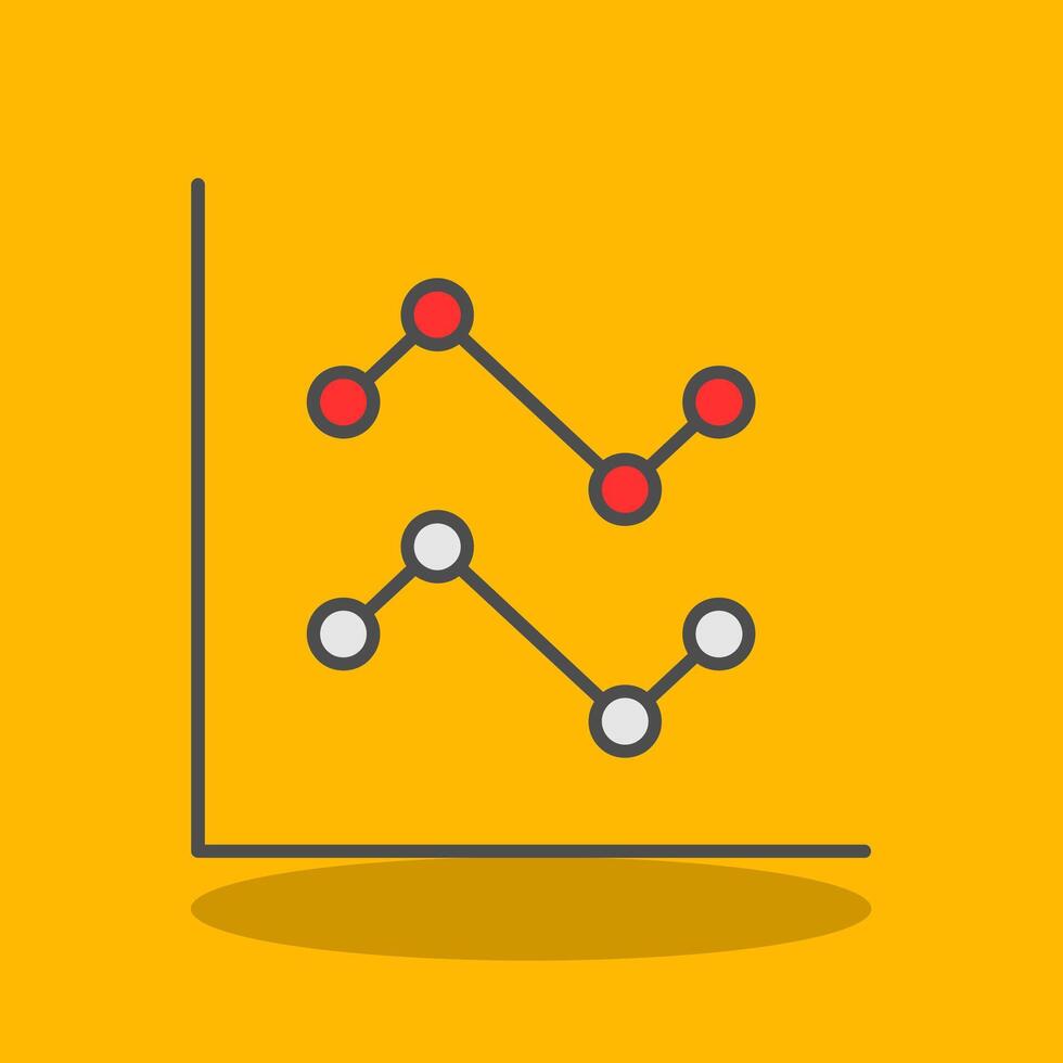 ligne graphique rempli ombre icône vecteur