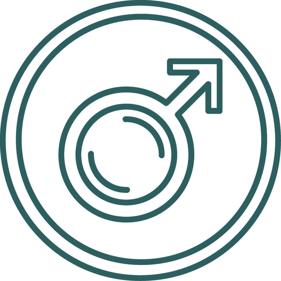 Masculin symbole ligne pente rond coin icône vecteur