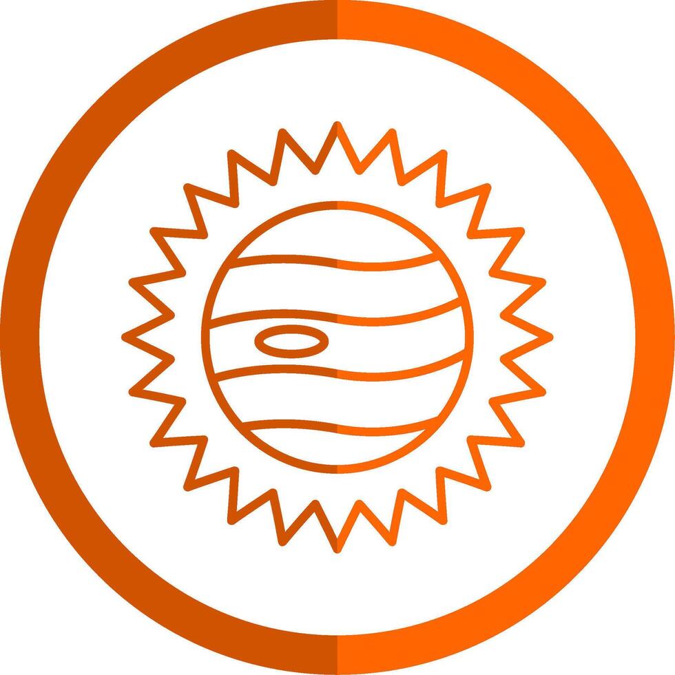 éclipse ligne Orange cercle icône vecteur