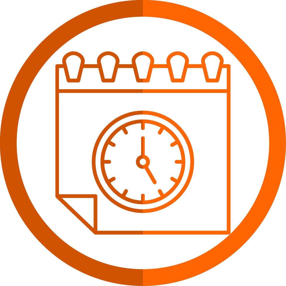 calendrier ligne Orange cercle icône vecteur