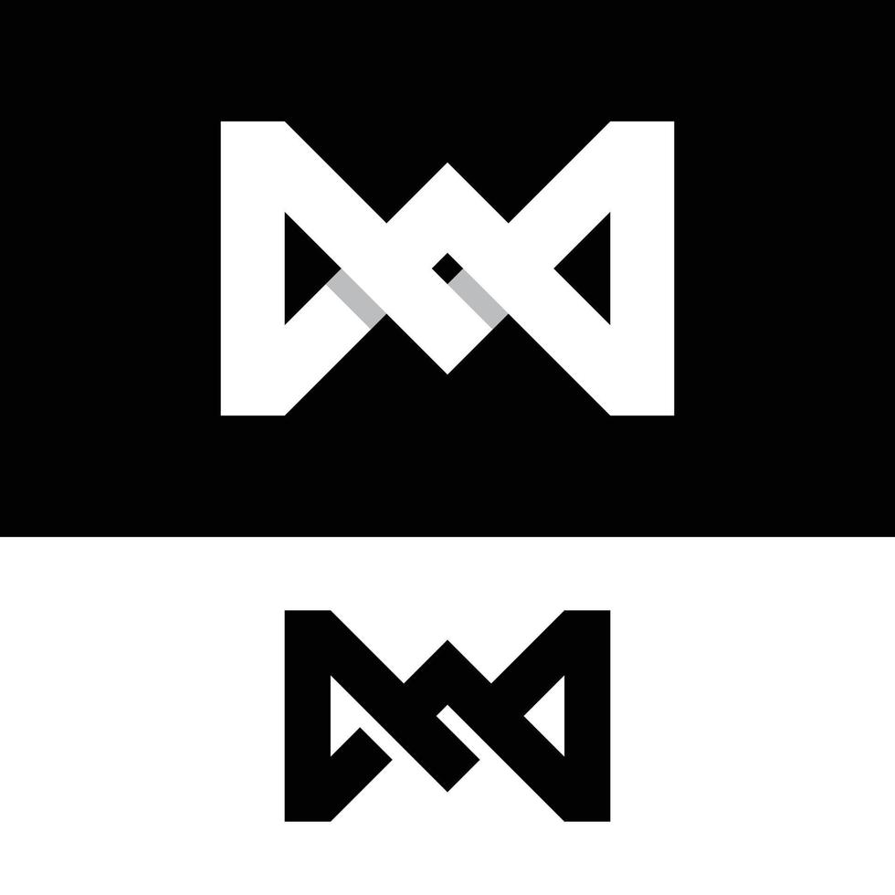 monogramme lettre initiale wm mw wm infini élégant modèle de conception de logo minimaliste vecteur