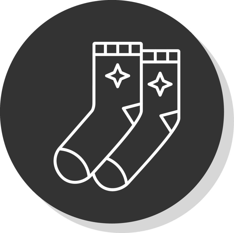 chaussettes ligne gris cercle icône vecteur