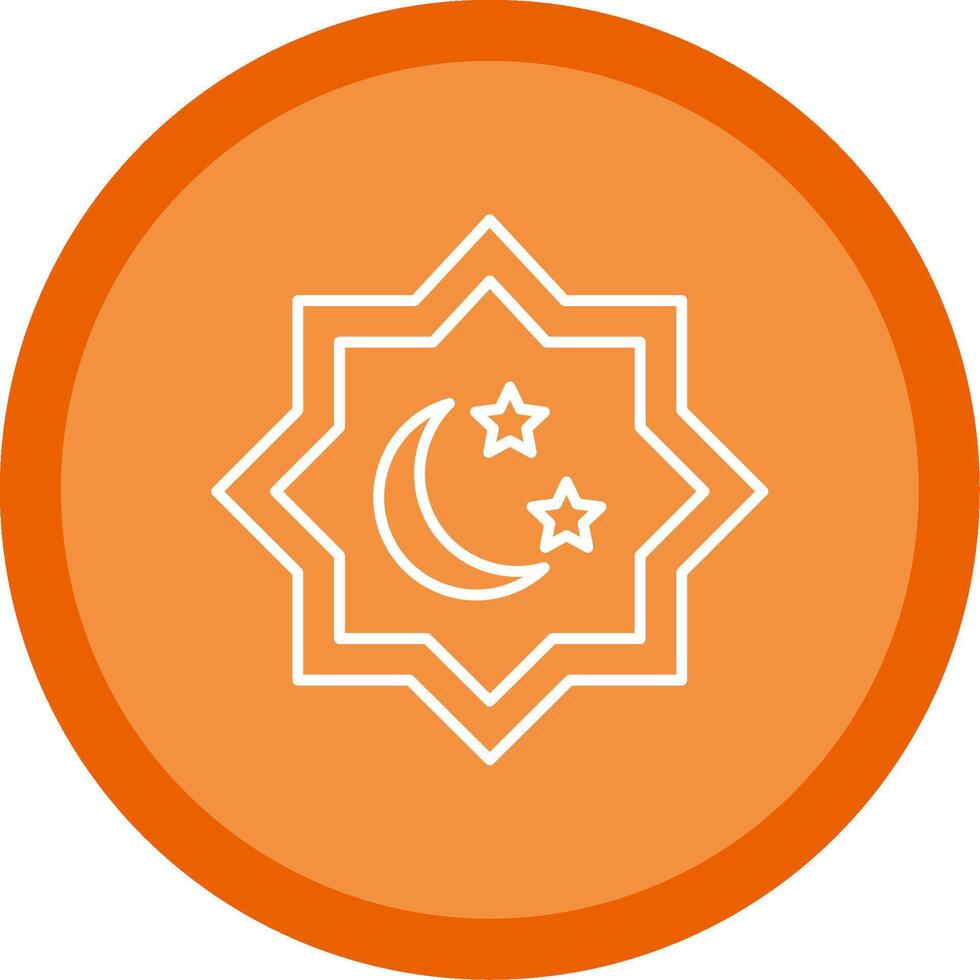 islamique étoile ligne multi cercle icône vecteur
