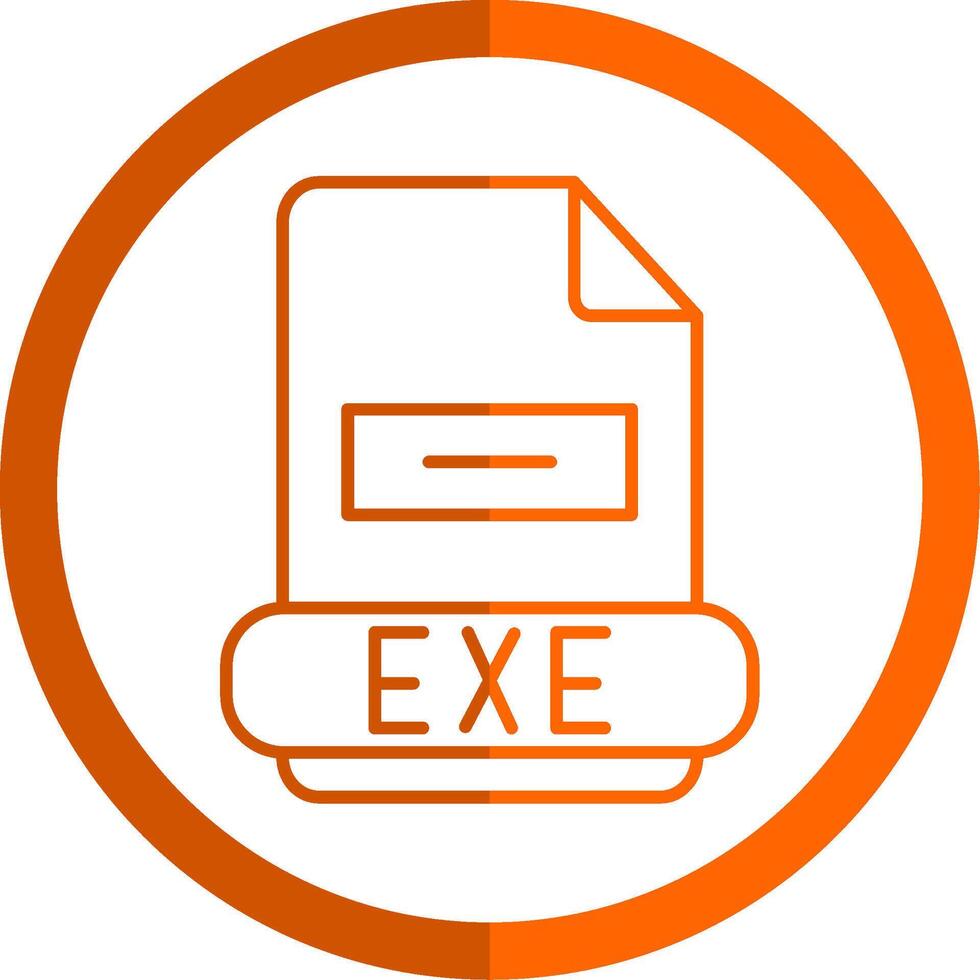 EXE ligne Orange cercle icône vecteur