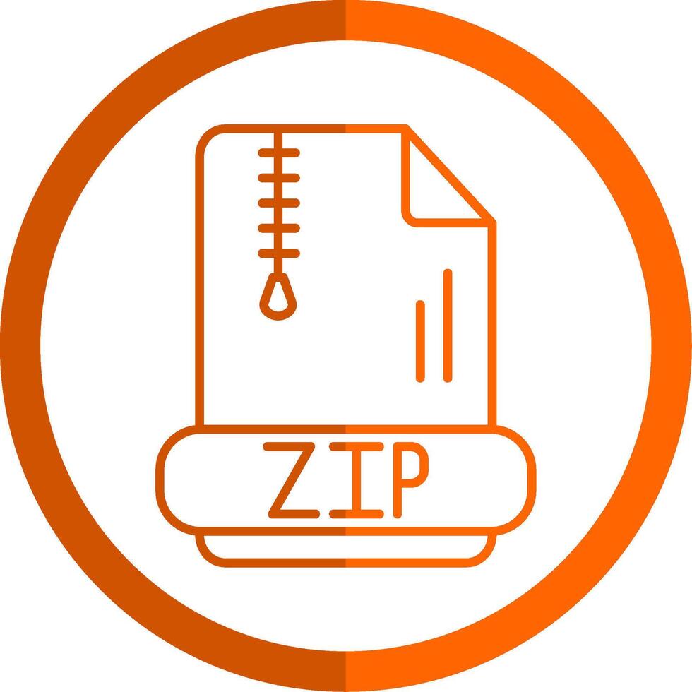 Zip *: français ligne Orange cercle icône vecteur