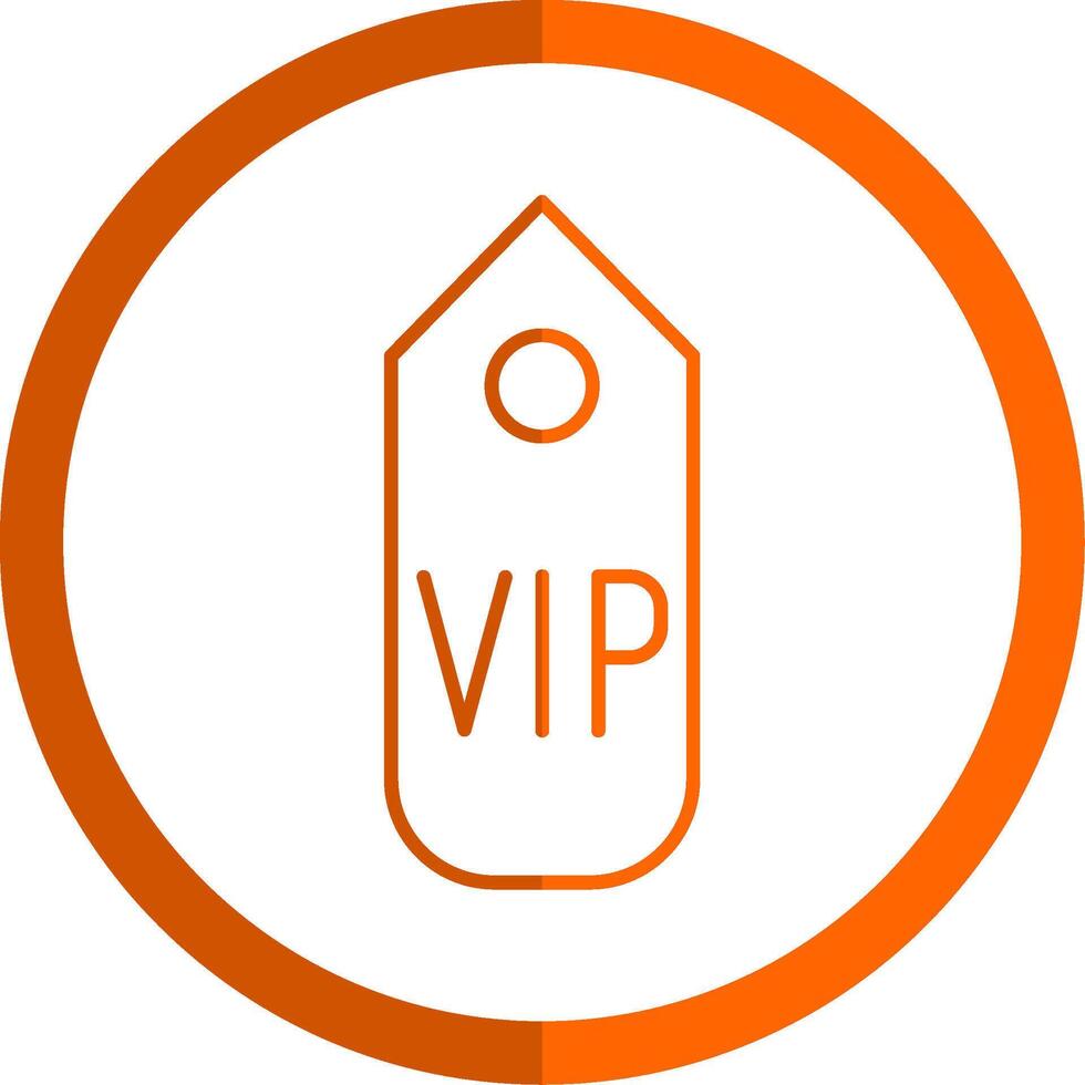 VIP passer ligne Orange cercle icône vecteur