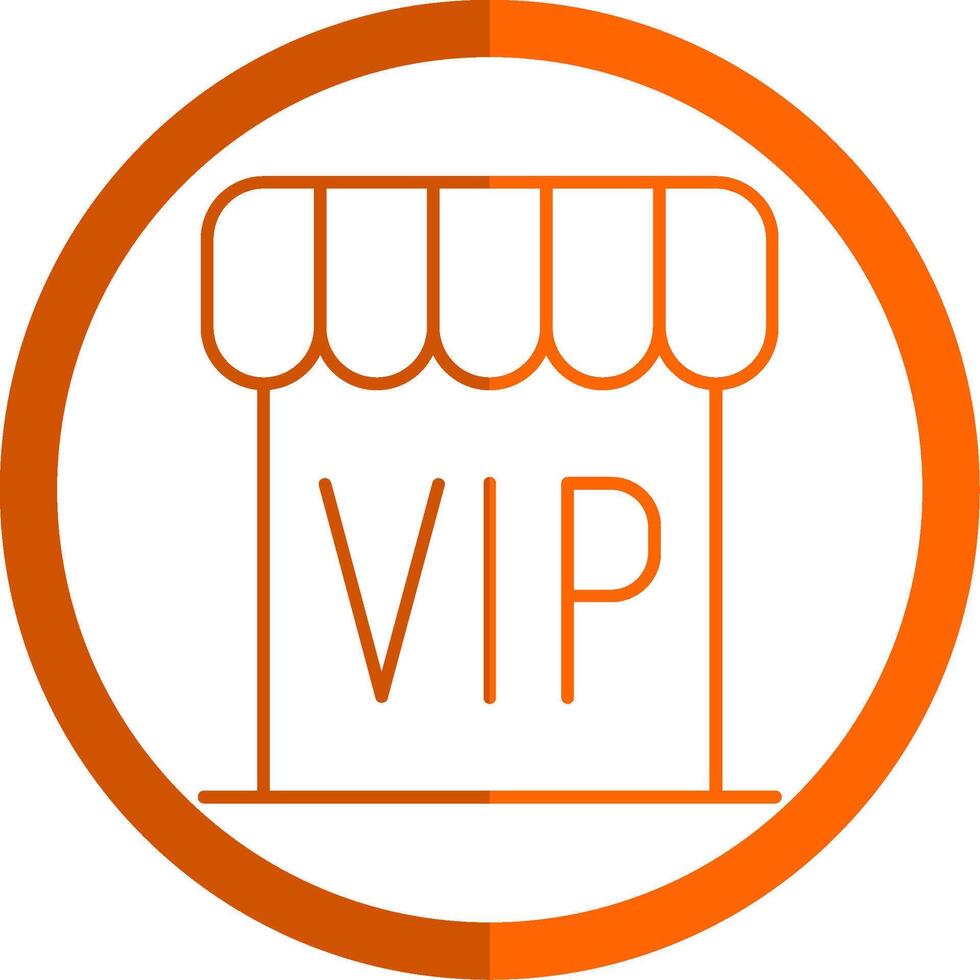 VIP ligne Orange cercle icône vecteur