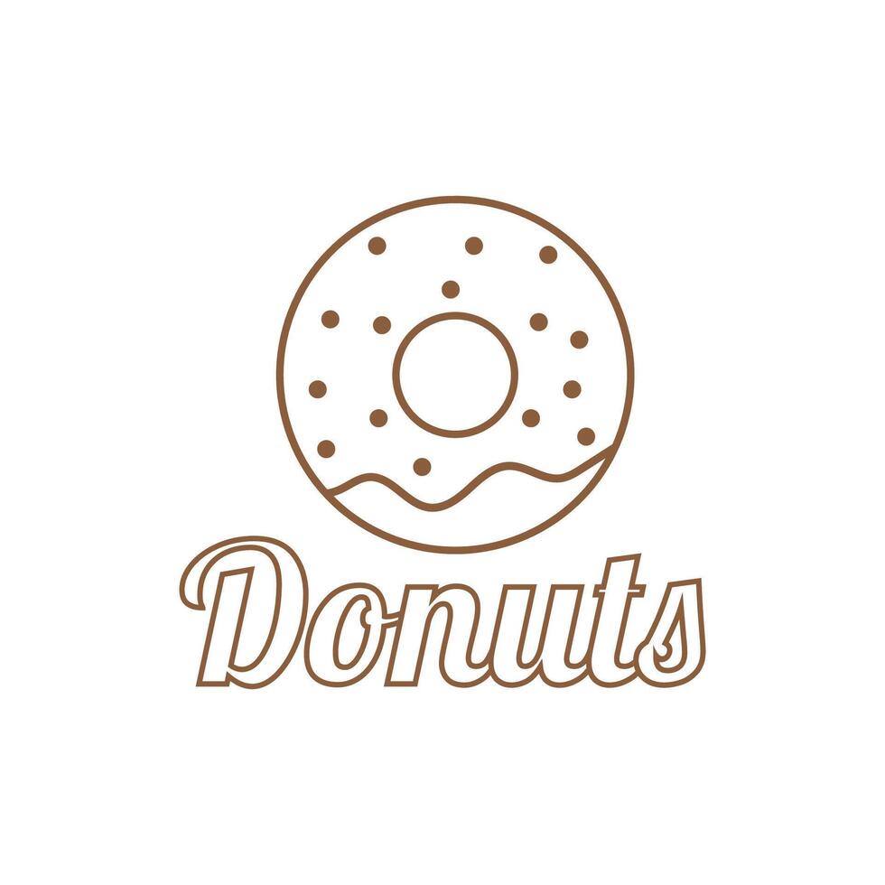 Donut logo sucré savoureux Donut logotype backgrond glaçage dessert signe pour café restaurant décrochage. saisir et aller concept vecteur