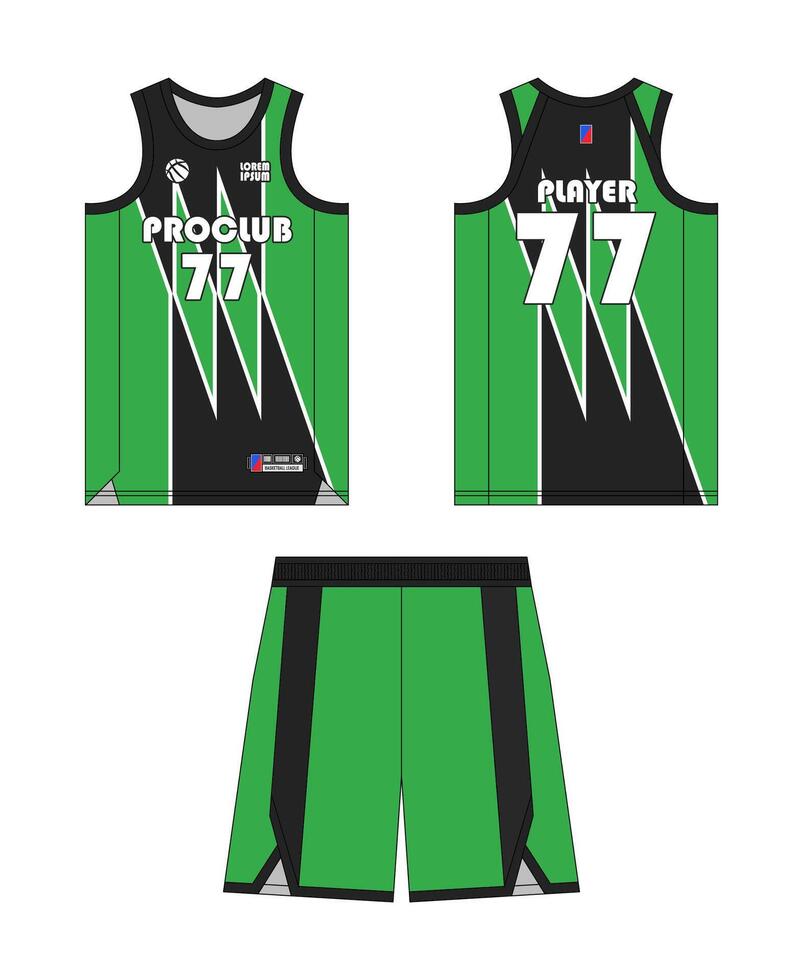 basketball Jersey modèle conception, basketball uniforme maquette conception, sublimation des sports vêtements conception, Jersey basketball idées. conception. vecteur