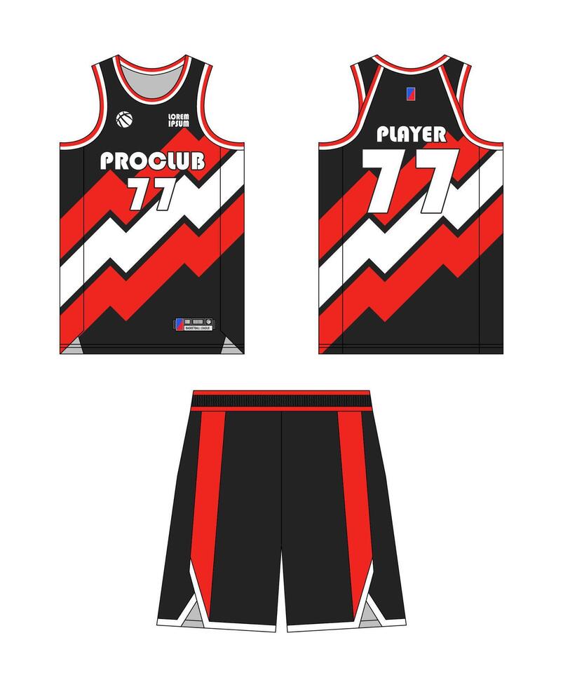 basketball Jersey modèle conception, basketball uniforme maquette conception, sublimation des sports vêtements conception, Jersey basketball idées. conception. vecteur