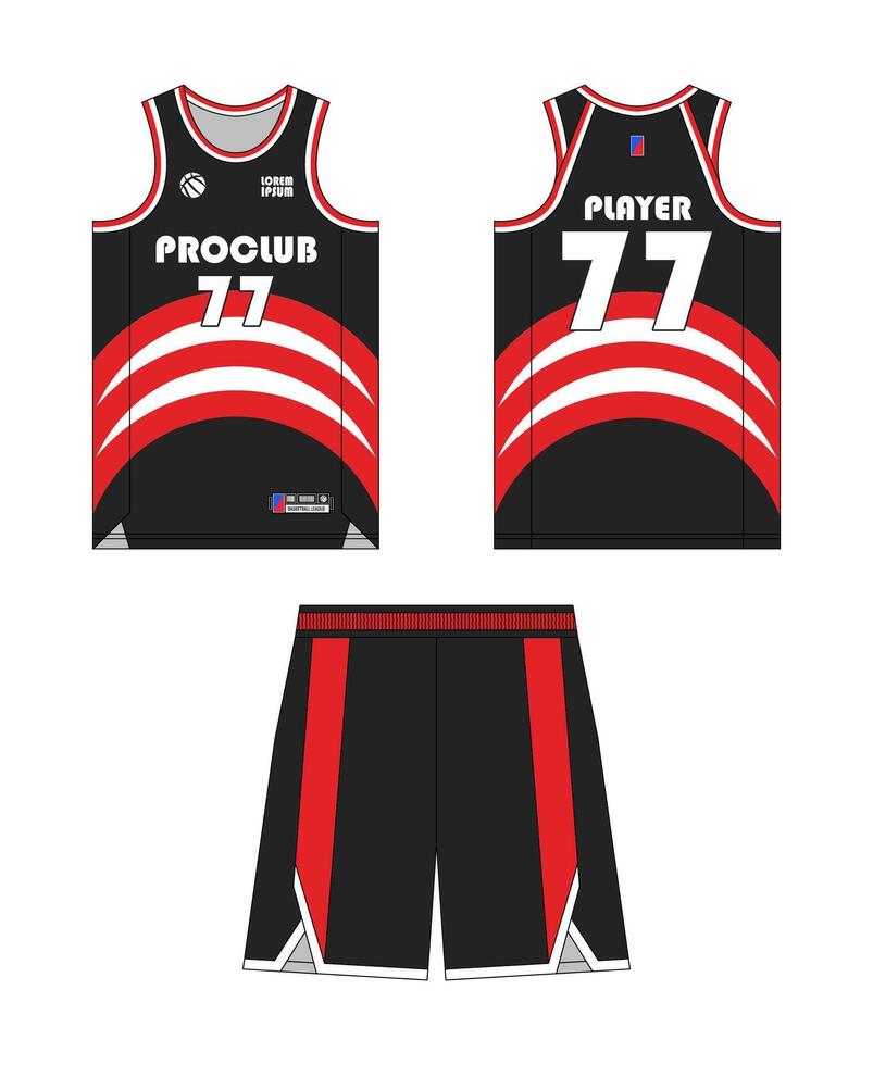 basketball Jersey modèle conception, basketball uniforme maquette conception, sublimation des sports vêtements conception, Jersey basketball idées. conception. vecteur