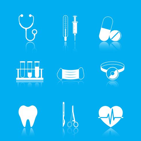 Ensemble d&#39;icônes d&#39;outils de soins de santé vecteur