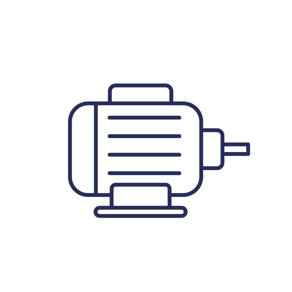 électrique moteur icône, ligne vecteur