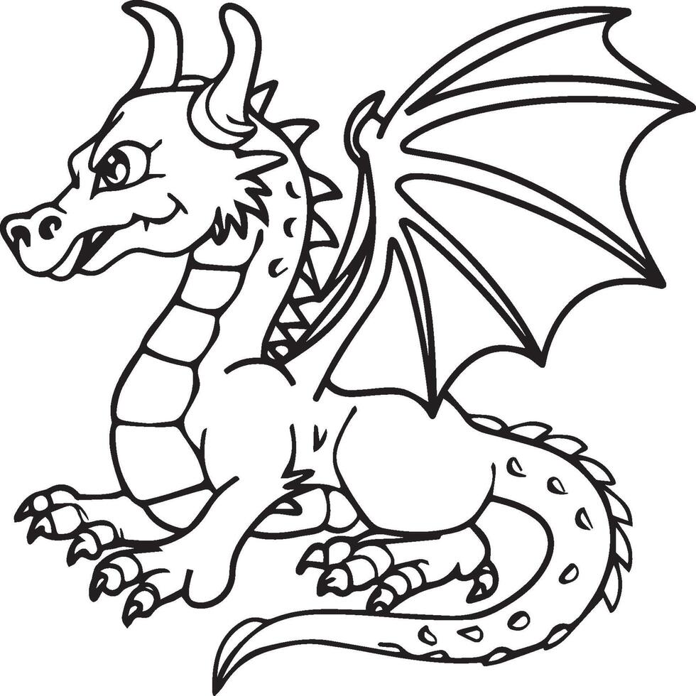 main tiré dragon contour illustration vecteur