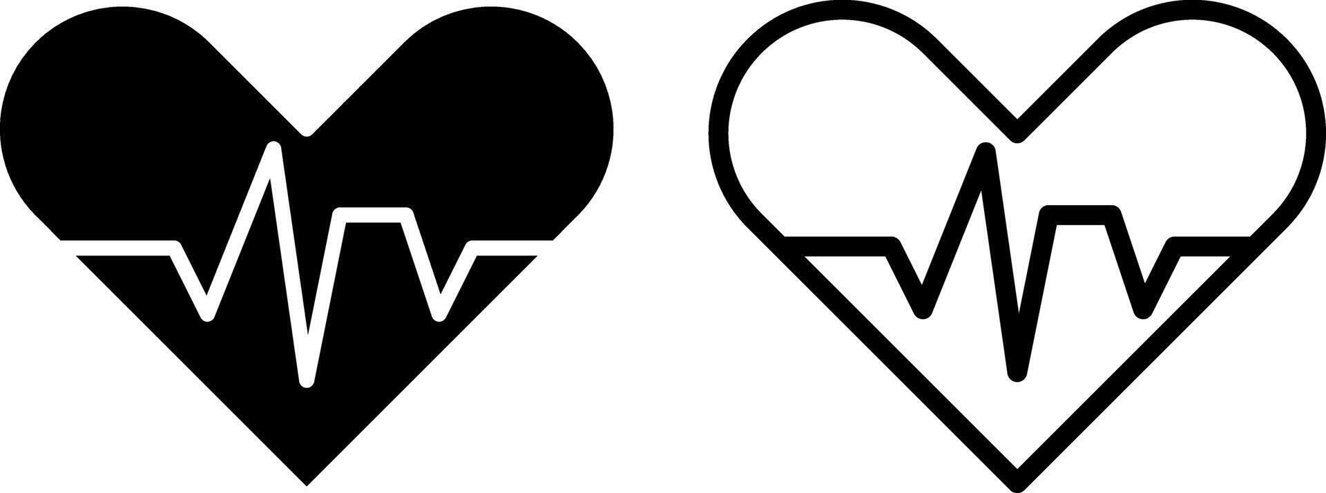 battement de coeur icône, signe, ou symbole dans glyphe et ligne style isolé sur transparent Contexte. illustration vecteur