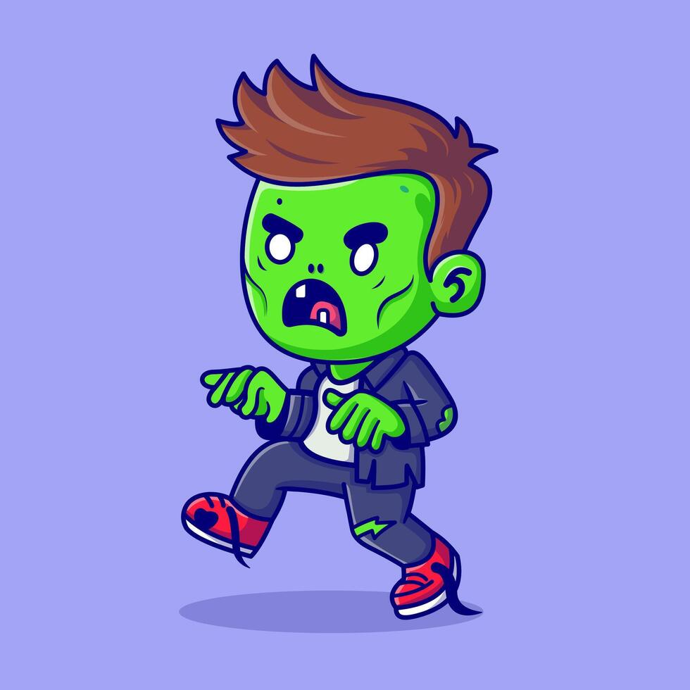 mignonne zombi en marchant dessin animé vecteur