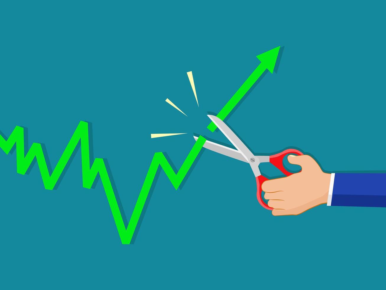 Couper le croissance graphique. entraver le croissance vecteur