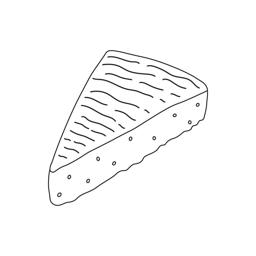 main tiré des gamins dessin dessin animé illustration Brie fromage icône isolé sur blanc vecteur