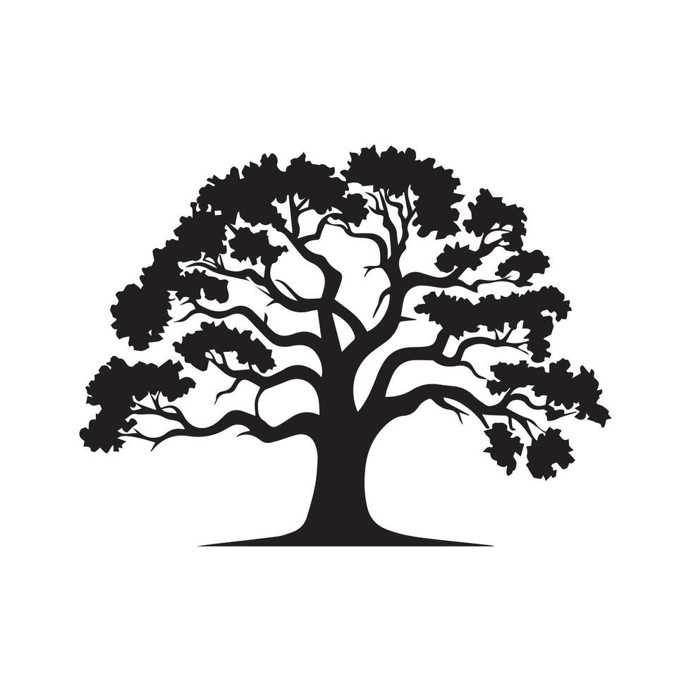 noir arbre icône isolé sur blanc Contexte. illustration. vecteur