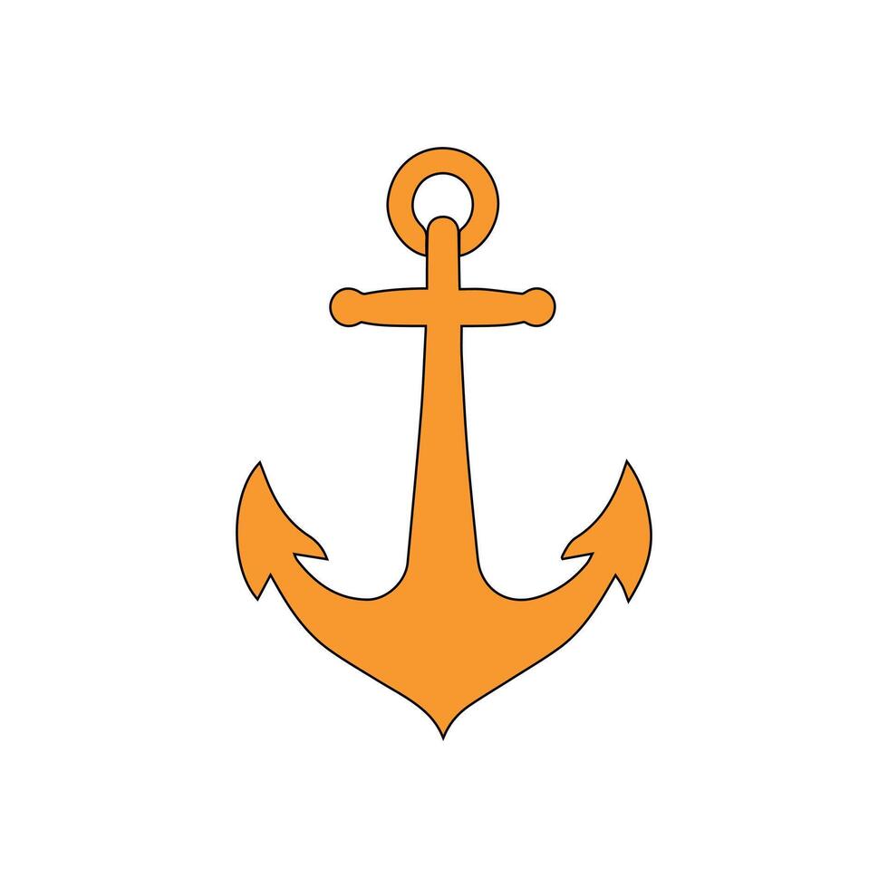 ancre maritime mer noir icône symbole bateau pirate barre nautique illustration conception. vecteur