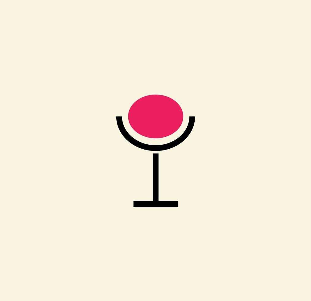 concept de gobelet de logo de vin pour les concours de dégustation de vin et concept de logotype de cave à vin. conception simple pour une configuration facile. icône élégante pour le vin. emblème de vecteur