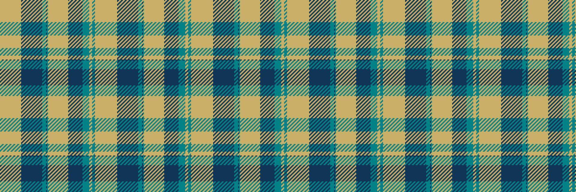 Pour des hommes chemise en tissu sans couture arrière-plan, ligne vérifier tartan textile. abstrait texture modèle plaid dans cyan et ambre couleurs. vecteur