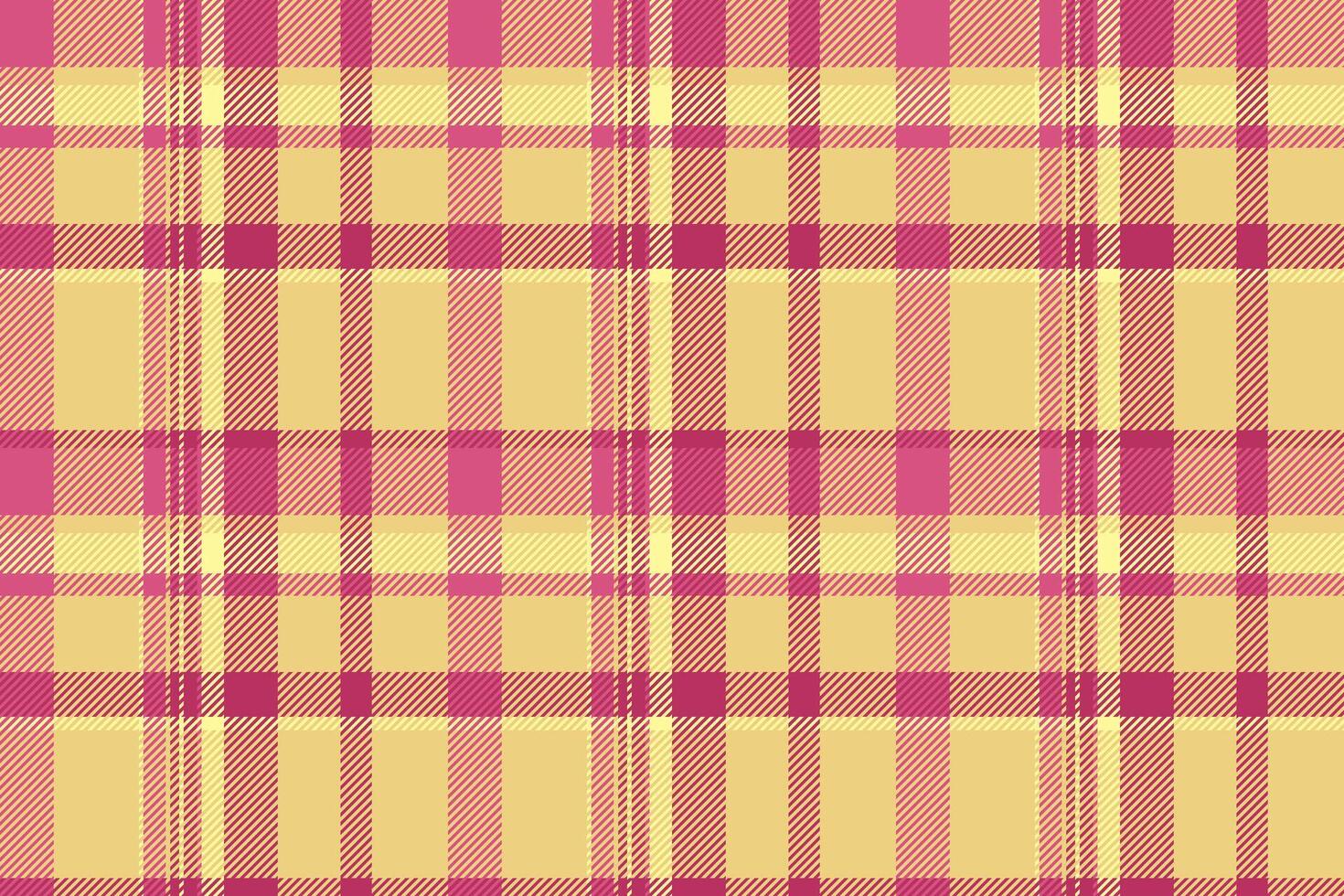 choisir textile plaid arrière-plan, rural vérifier en tissu texture. demi-teinte sans couture tartan modèle dans rose et ambre couleurs. vecteur