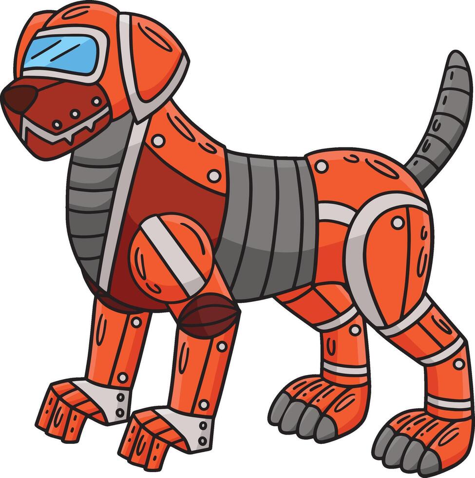 robot chien dessin animé coloré clipart illustration vecteur