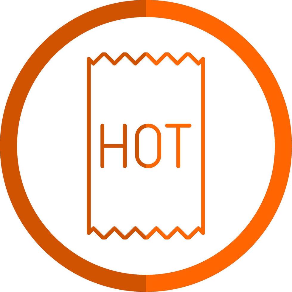 chaud ligne Orange cercle icône vecteur