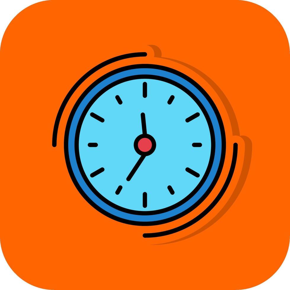 l'horloge rempli Orange Contexte icône vecteur