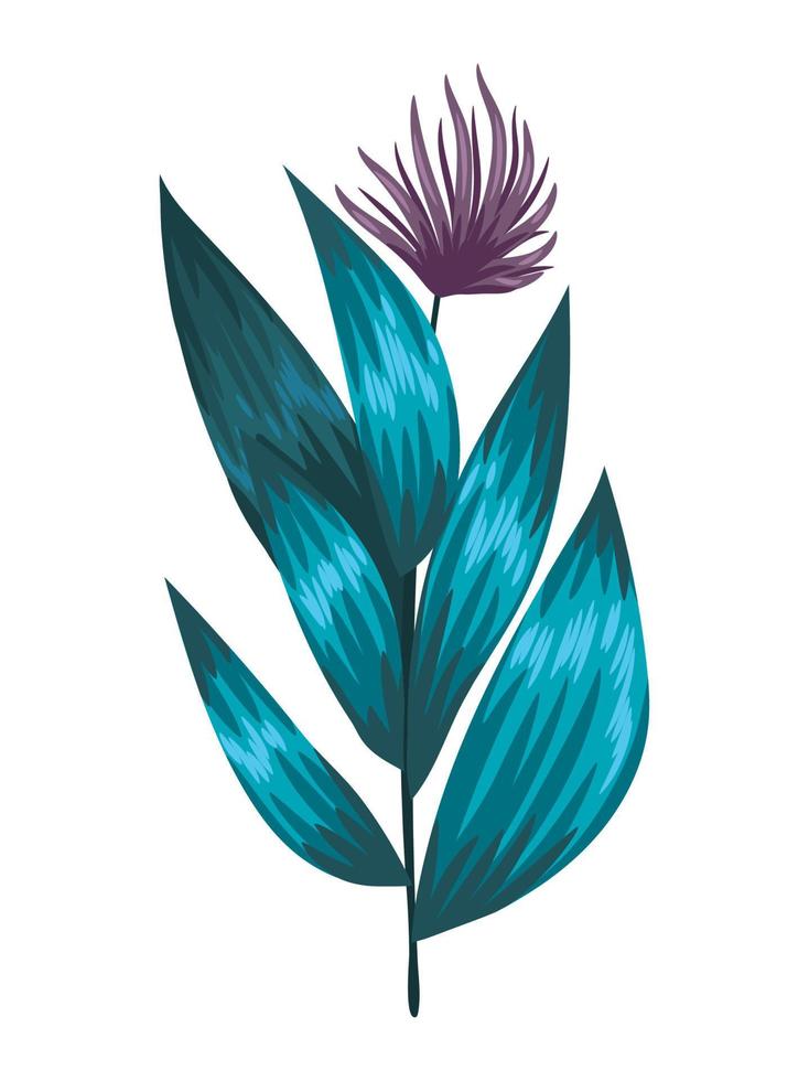 clipart plante tropicale de vecteur. illustration de feuillage de la jungle. feuilles exotiques dessinées à la main isolées sur fond blanc. illustration lumineuse de style aquarelle réaliste. vecteur