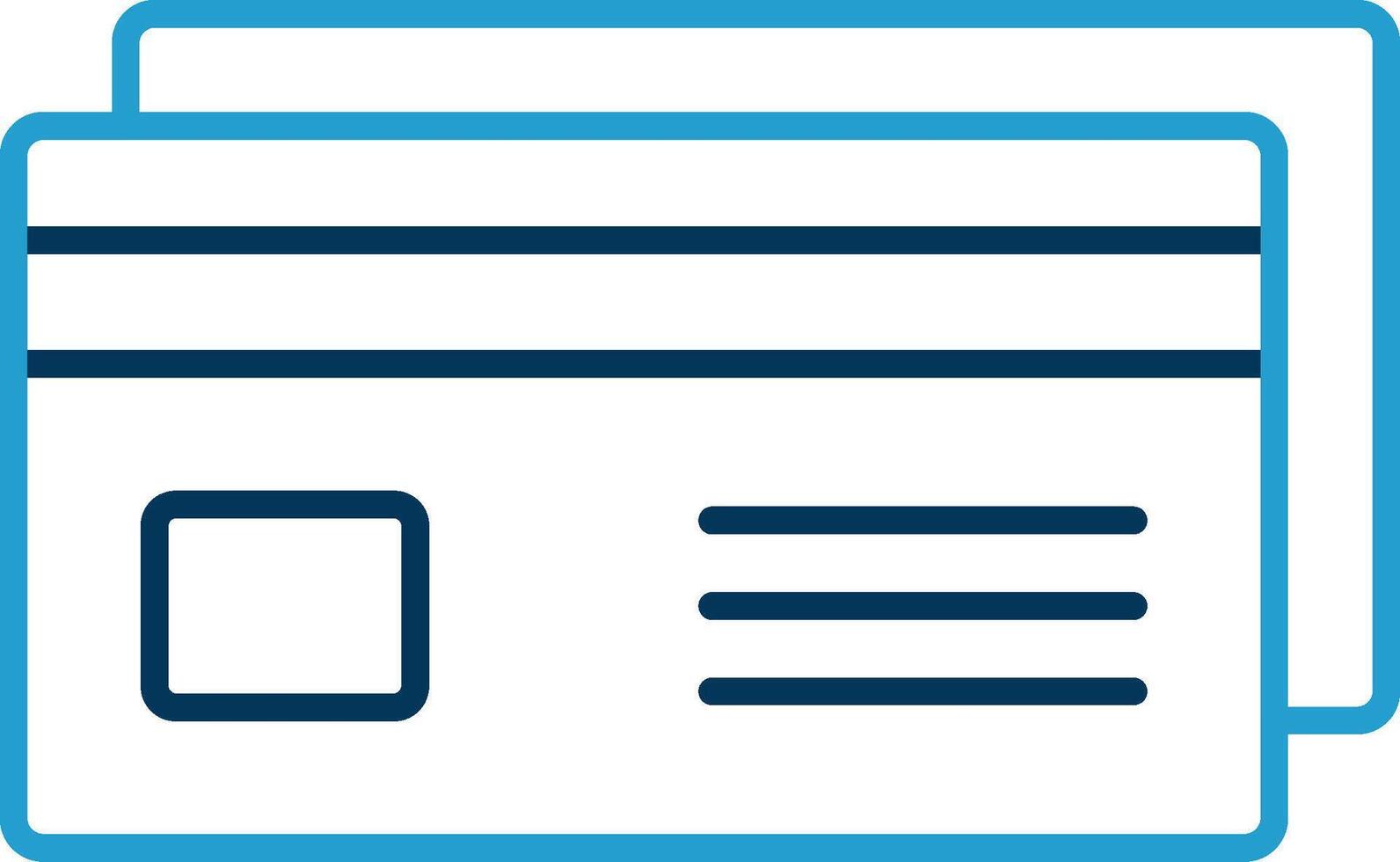 débit carte ligne bleu deux Couleur icône vecteur