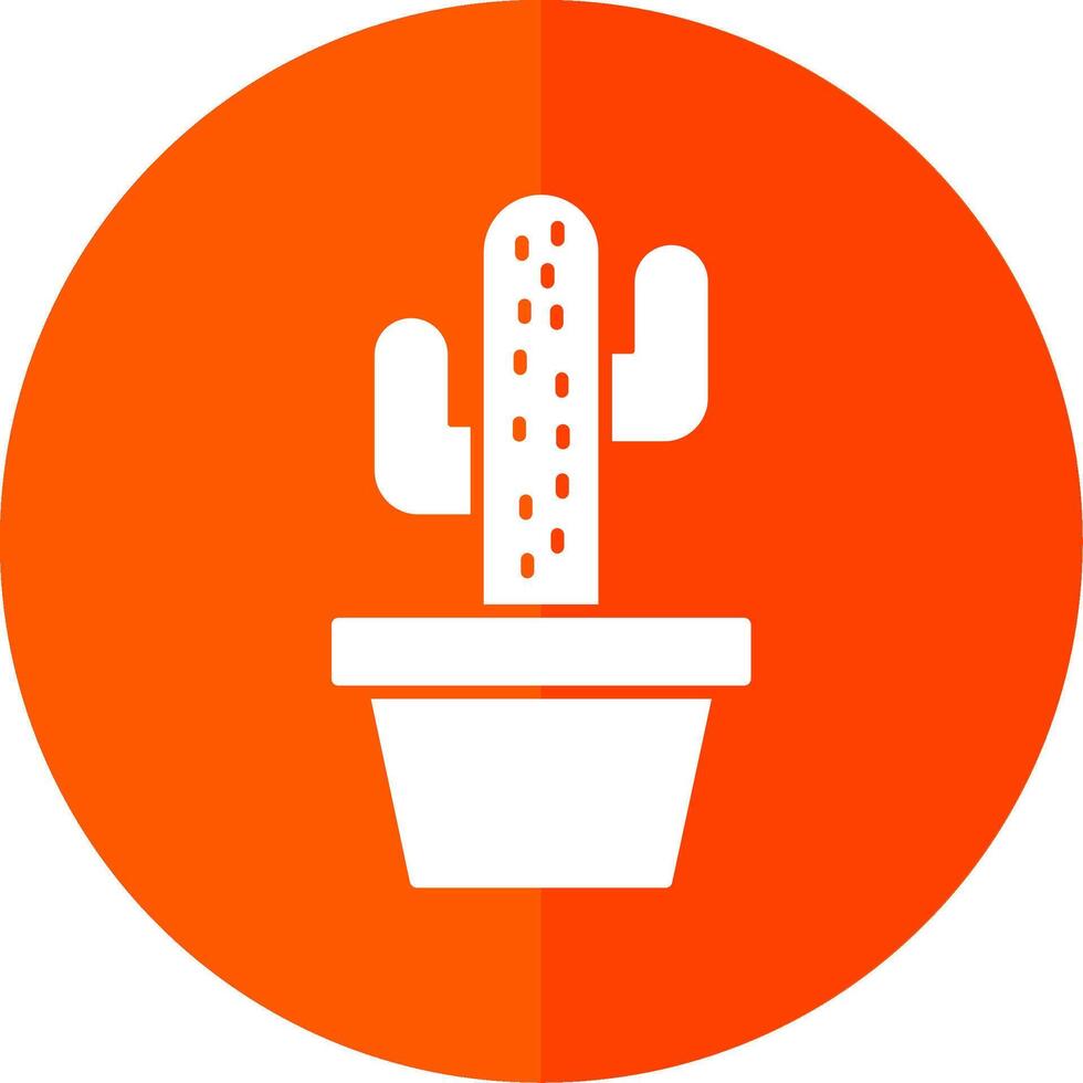 cactus glyphe rouge cercle icône vecteur
