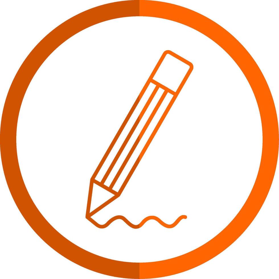 crayon ligne Orange cercle icône vecteur