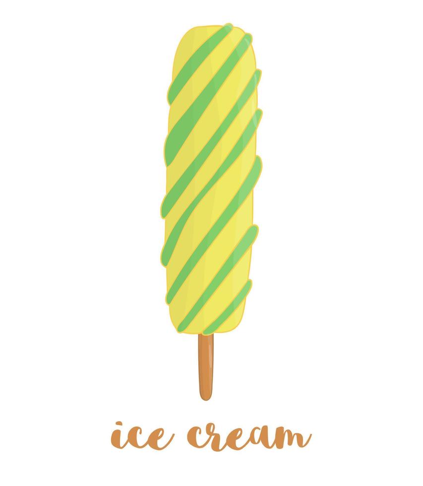 illustration vectorielle de glace colorée. dessert d'été sucré. dessin de glace isolé sur fond blanc. vecteur