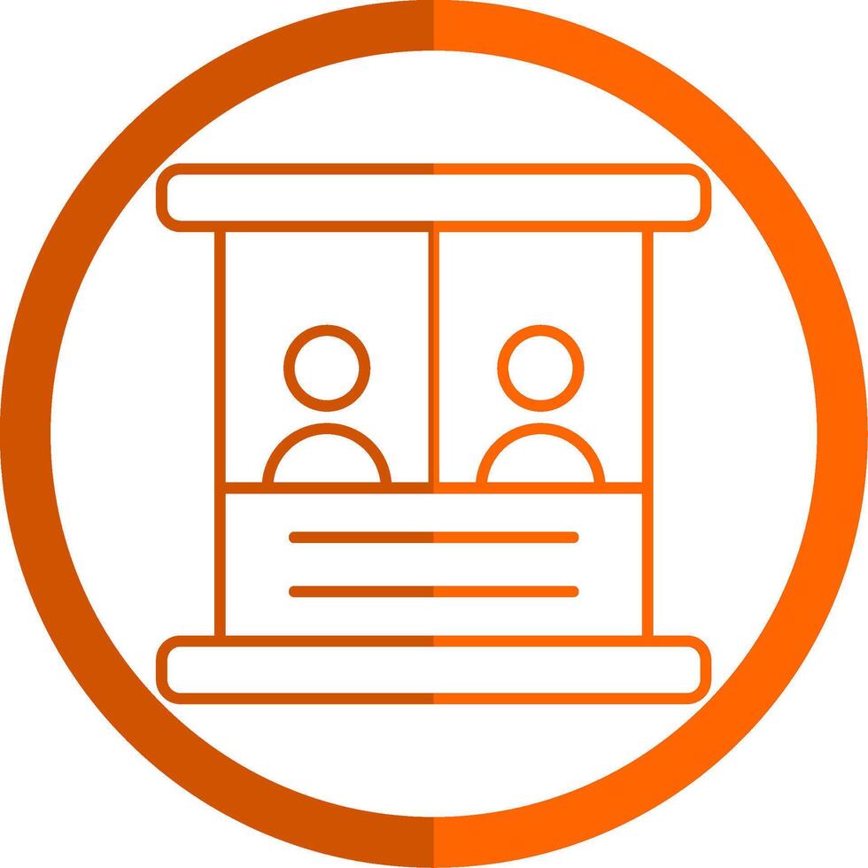 billet boîte ligne Orange cercle icône vecteur
