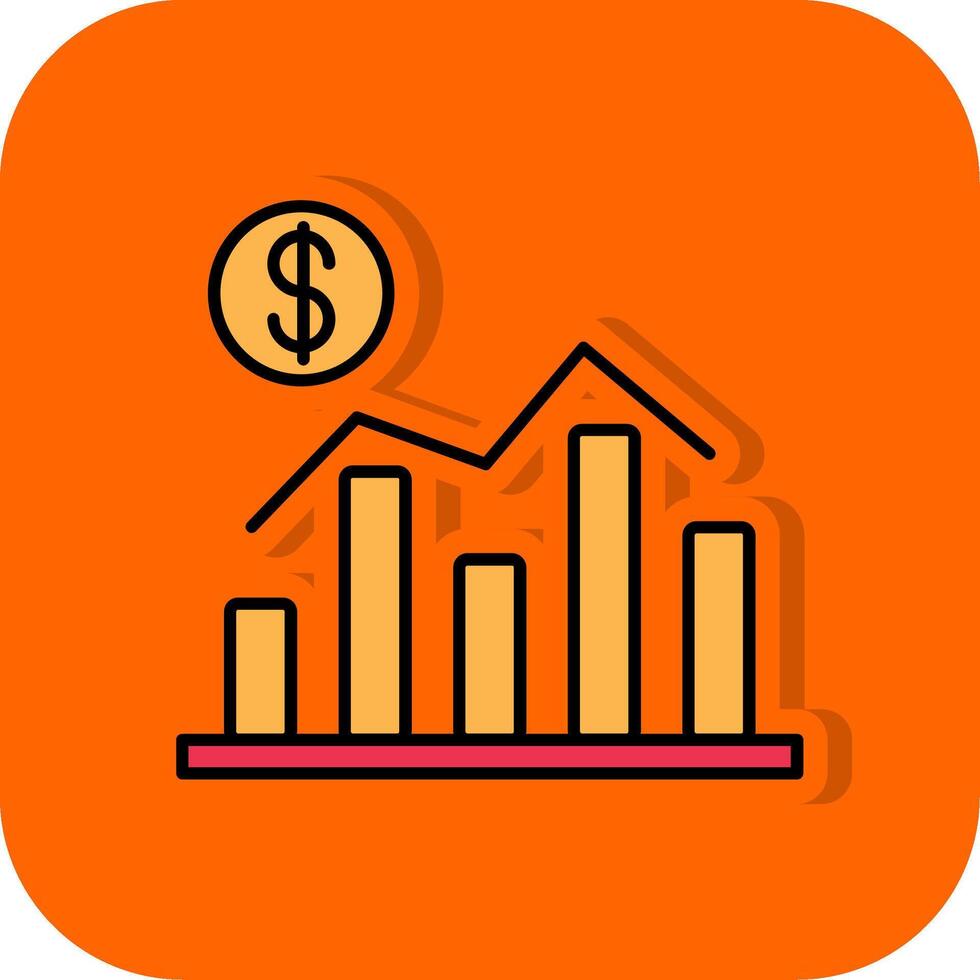 économie rempli Orange Contexte icône vecteur