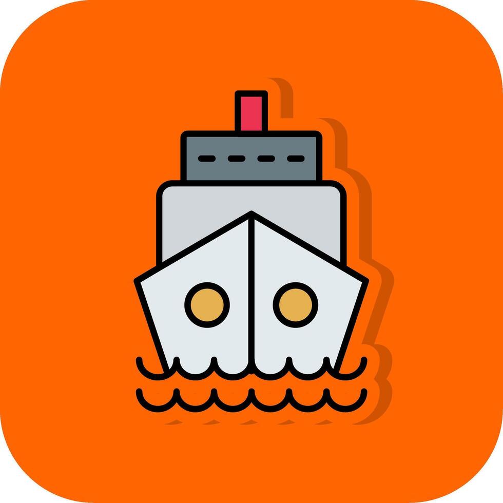 navire rempli Orange Contexte icône vecteur