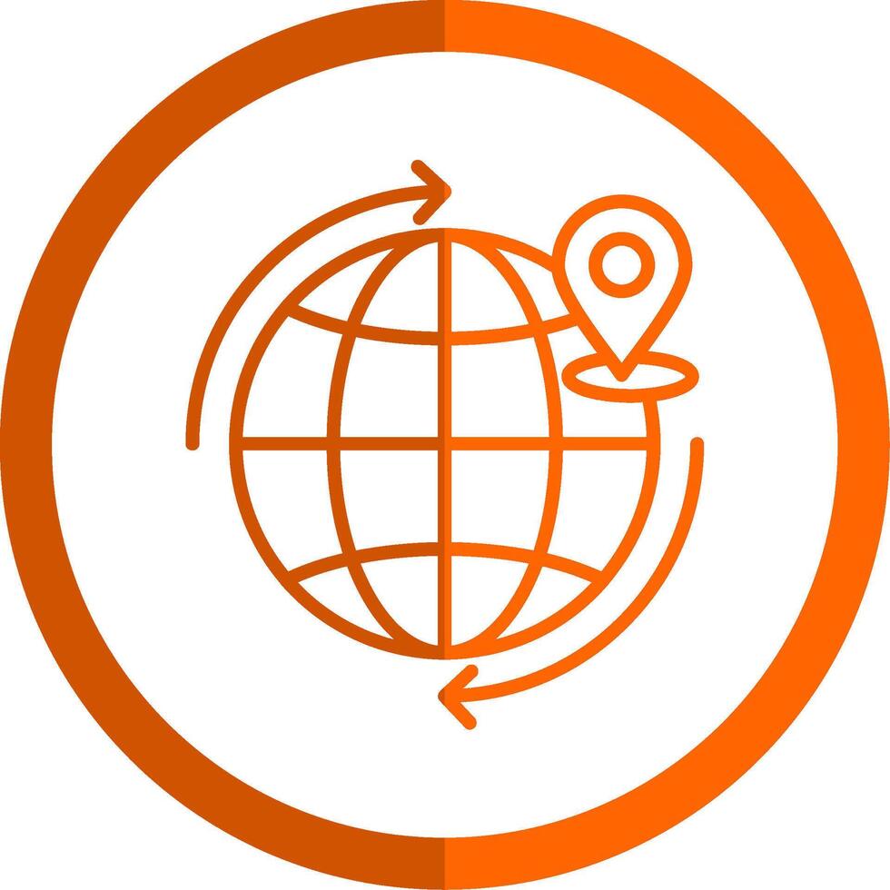 à l'échelle mondiale livraison ligne Orange cercle icône vecteur